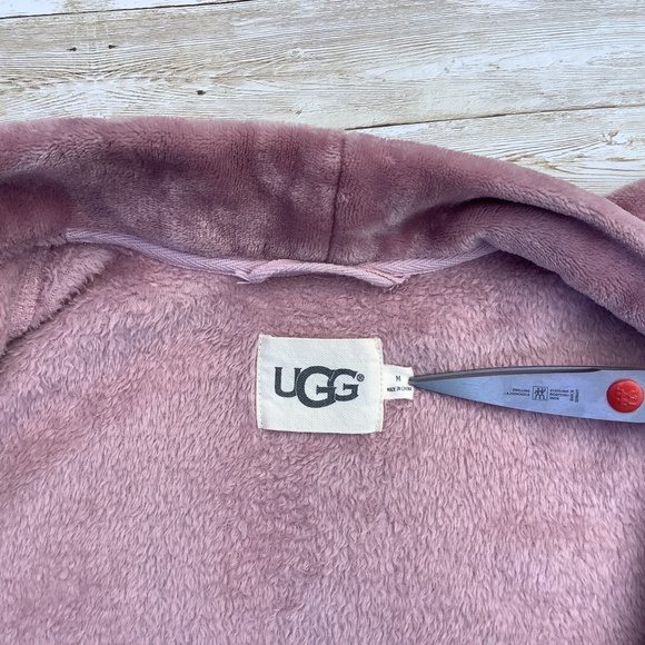 UGG Marlow Double Fleece Plush Robe Long in Dusk Pink M Medium - Picture 7 of 13